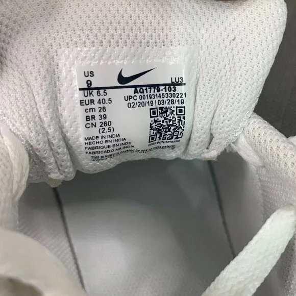 Nike Ebernon Low Top Womens Size 9 White & Pink Leather Sneakers - Picture 4 of 7